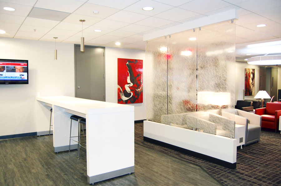 Regus' Office of the future with open format and private co-op working spaces.