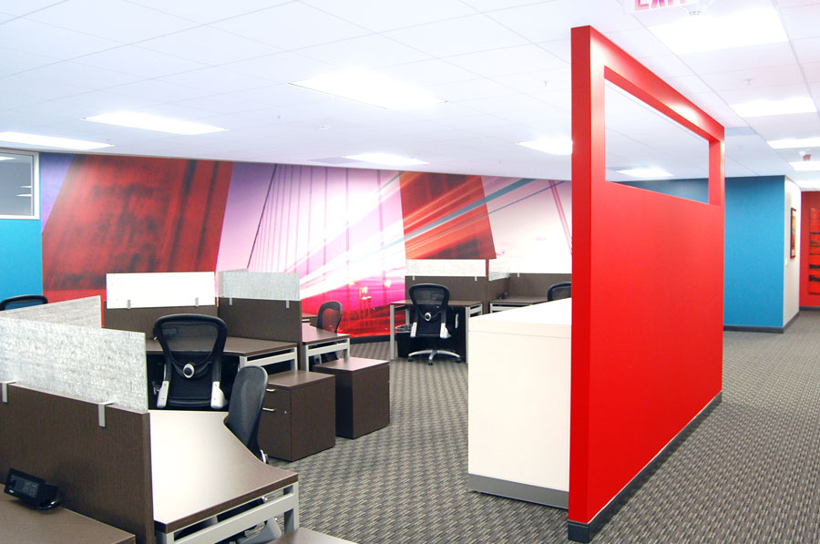 Brilliant color schemes are Regus' standards.