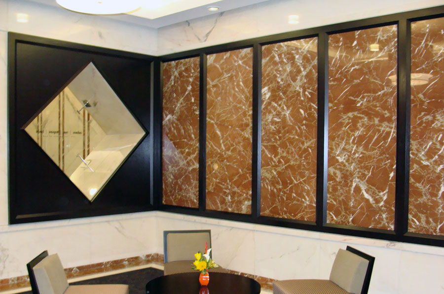 Small but powerful lobby remodel by Richlen Construction.